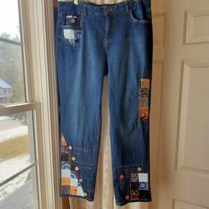 Refashioned and upcycled Ralph Lauren Chaps denim jeans Size‎ 16W